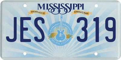 MS license plate JES319
