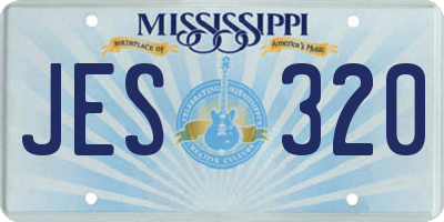 MS license plate JES320