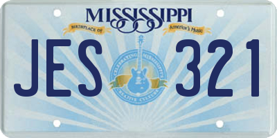 MS license plate JES321