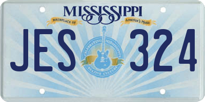 MS license plate JES324