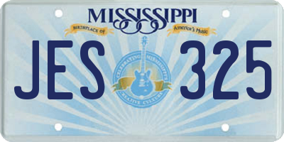 MS license plate JES325