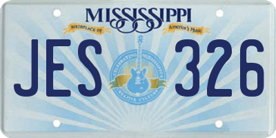 MS license plate JES326
