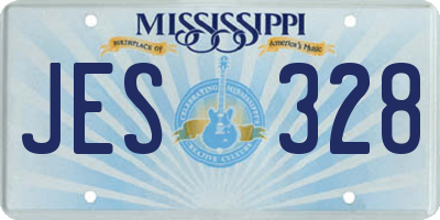 MS license plate JES328
