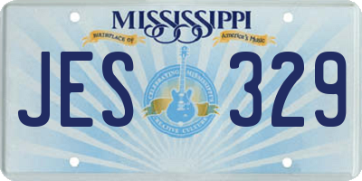 MS license plate JES329