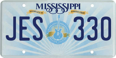 MS license plate JES330