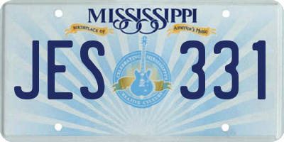 MS license plate JES331