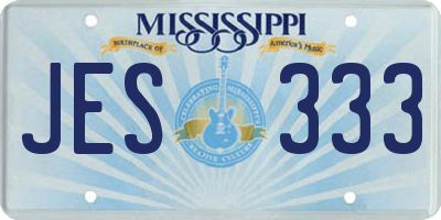 MS license plate JES333