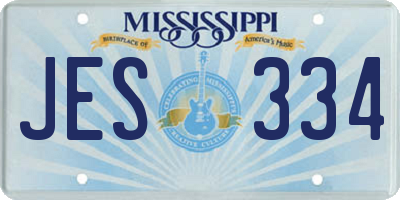 MS license plate JES334