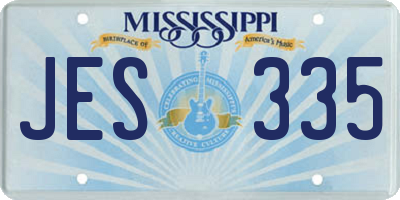 MS license plate JES335