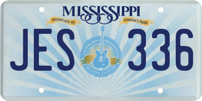 MS license plate JES336