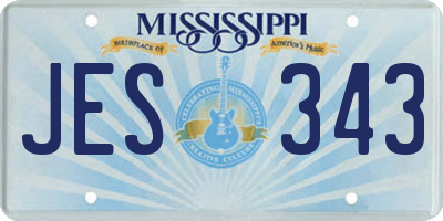 MS license plate JES343