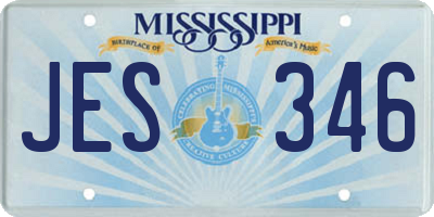 MS license plate JES346
