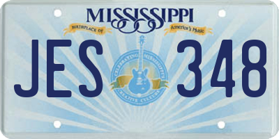 MS license plate JES348
