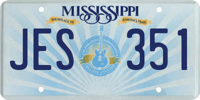 MS license plate JES351