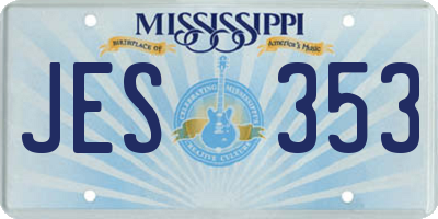 MS license plate JES353