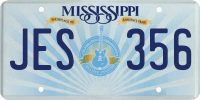 MS license plate JES356
