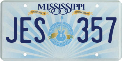 MS license plate JES357