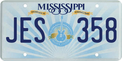 MS license plate JES358