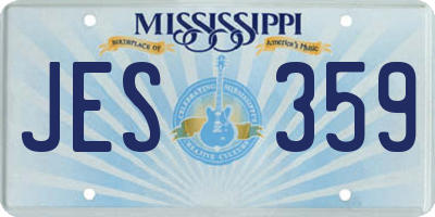 MS license plate JES359