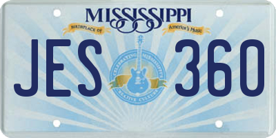 MS license plate JES360