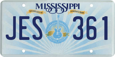 MS license plate JES361
