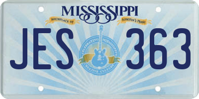 MS license plate JES363