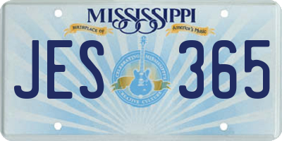 MS license plate JES365