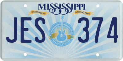 MS license plate JES374