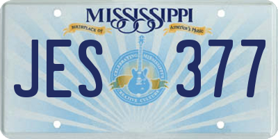 MS license plate JES377