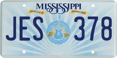 MS license plate JES378
