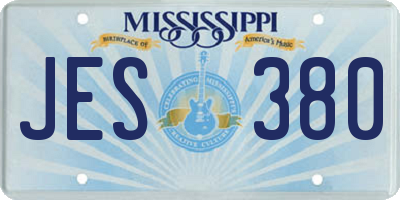 MS license plate JES380