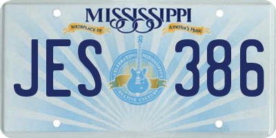 MS license plate JES386