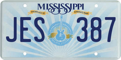 MS license plate JES387