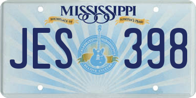 MS license plate JES398