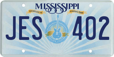 MS license plate JES402