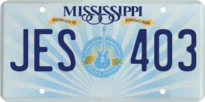 MS license plate JES403