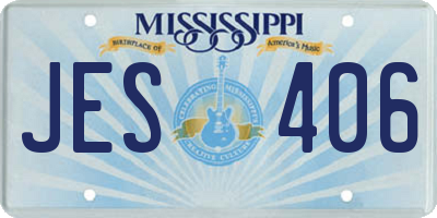 MS license plate JES406