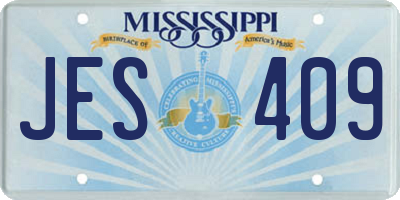 MS license plate JES409