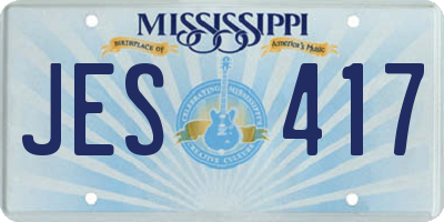 MS license plate JES417