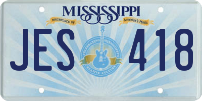 MS license plate JES418