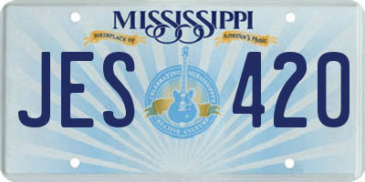 MS license plate JES420