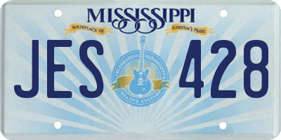 MS license plate JES428