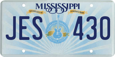 MS license plate JES430