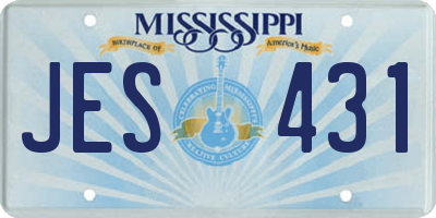 MS license plate JES431