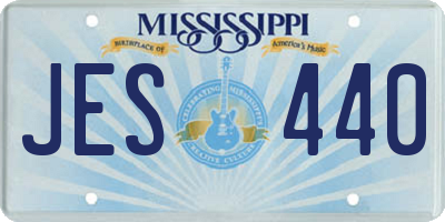 MS license plate JES440