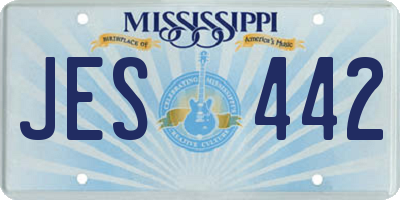 MS license plate JES442