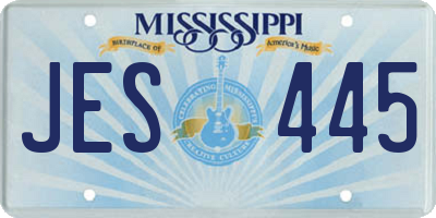 MS license plate JES445