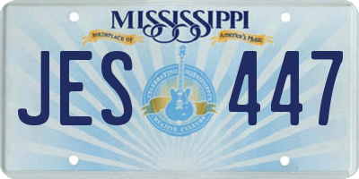 MS license plate JES447