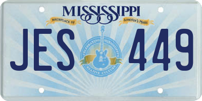 MS license plate JES449