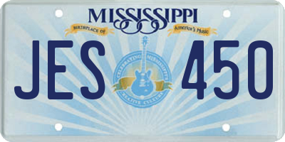 MS license plate JES450